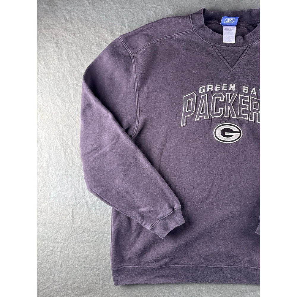 Vintage Green Bay Packers Reebok Spell Out Crewneck Sweatshirt Faded Brown L - Picture 2 of 10